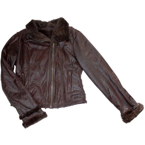 Womens Moto Jacket Asymmetrical Polyester Shell Guess Zippers Sz Medium - Picture 3 of 6